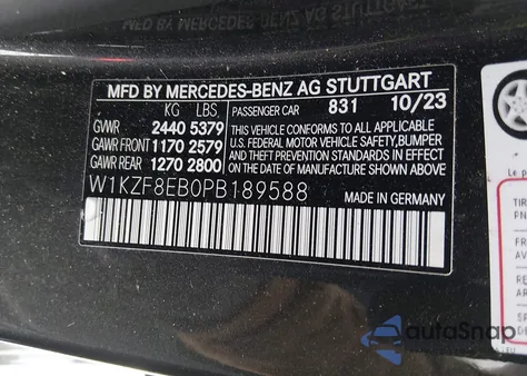 2023 Mercedes-Benz E 350 4Matic from USA, damaged, VIN W1KZF8EB0PB189588
